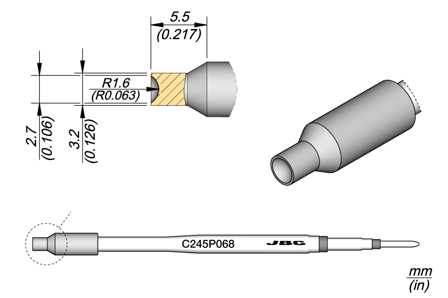 C245P068 - Heat Staking Cartridge Ø 2.7